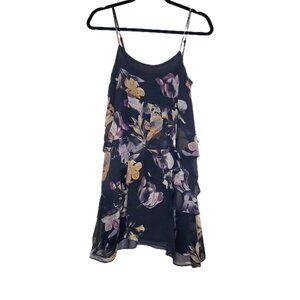 TopShop Floral Tiered Ruffle Spaghetti Strap Mini Dress Size 2